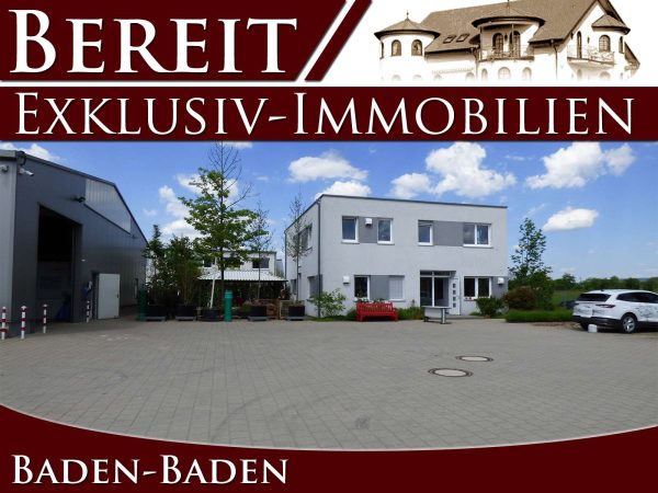 Modernes Bürogebäude mit Halle auf einem großflächigen Grundstück