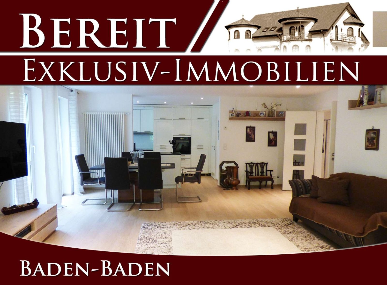 Neuwertige Eigentumswohnung mit Garten und TG — Wohnzimmer