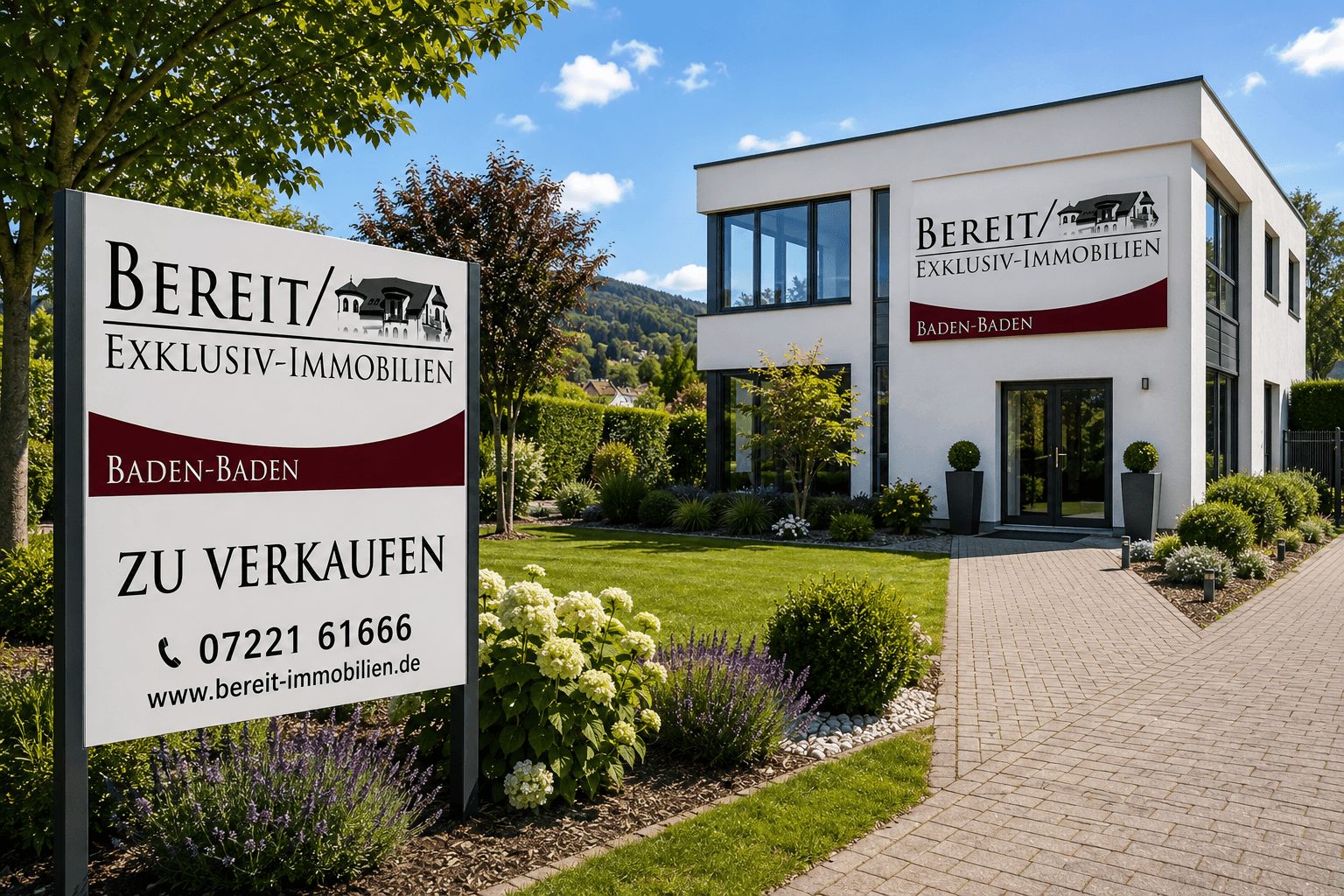 Bürogebäude mit Nebenflächen und Baugrundstück — Musterbild