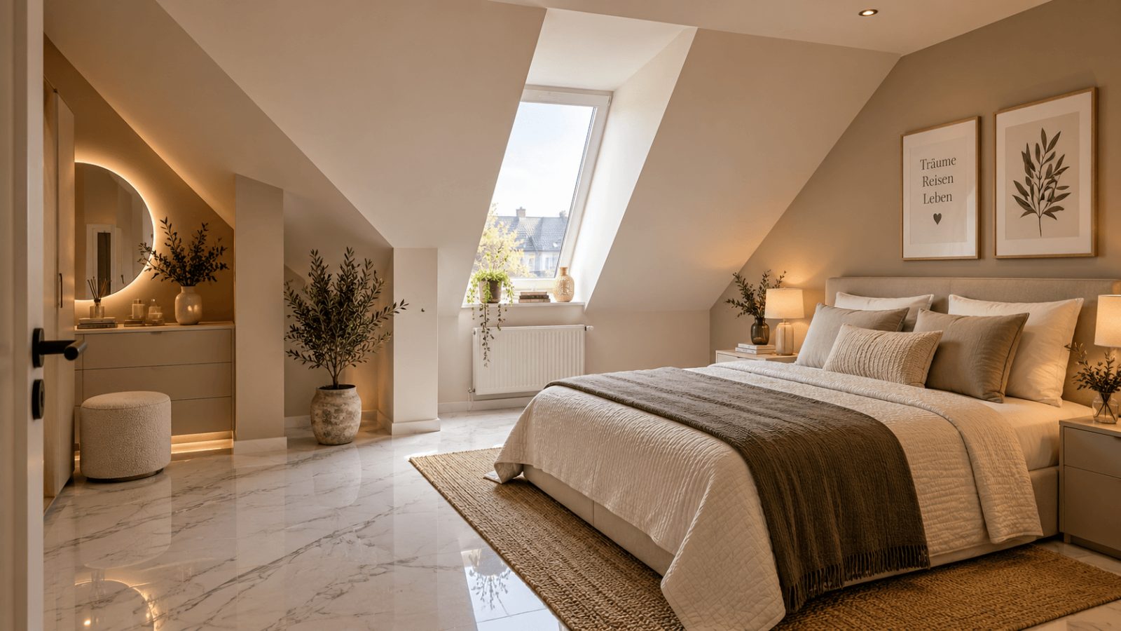 Licht, Raum & Eleganz - hochwertiges Wohnen mit besonderem Charakter — Schlafzimmer-Wohnbeispiel