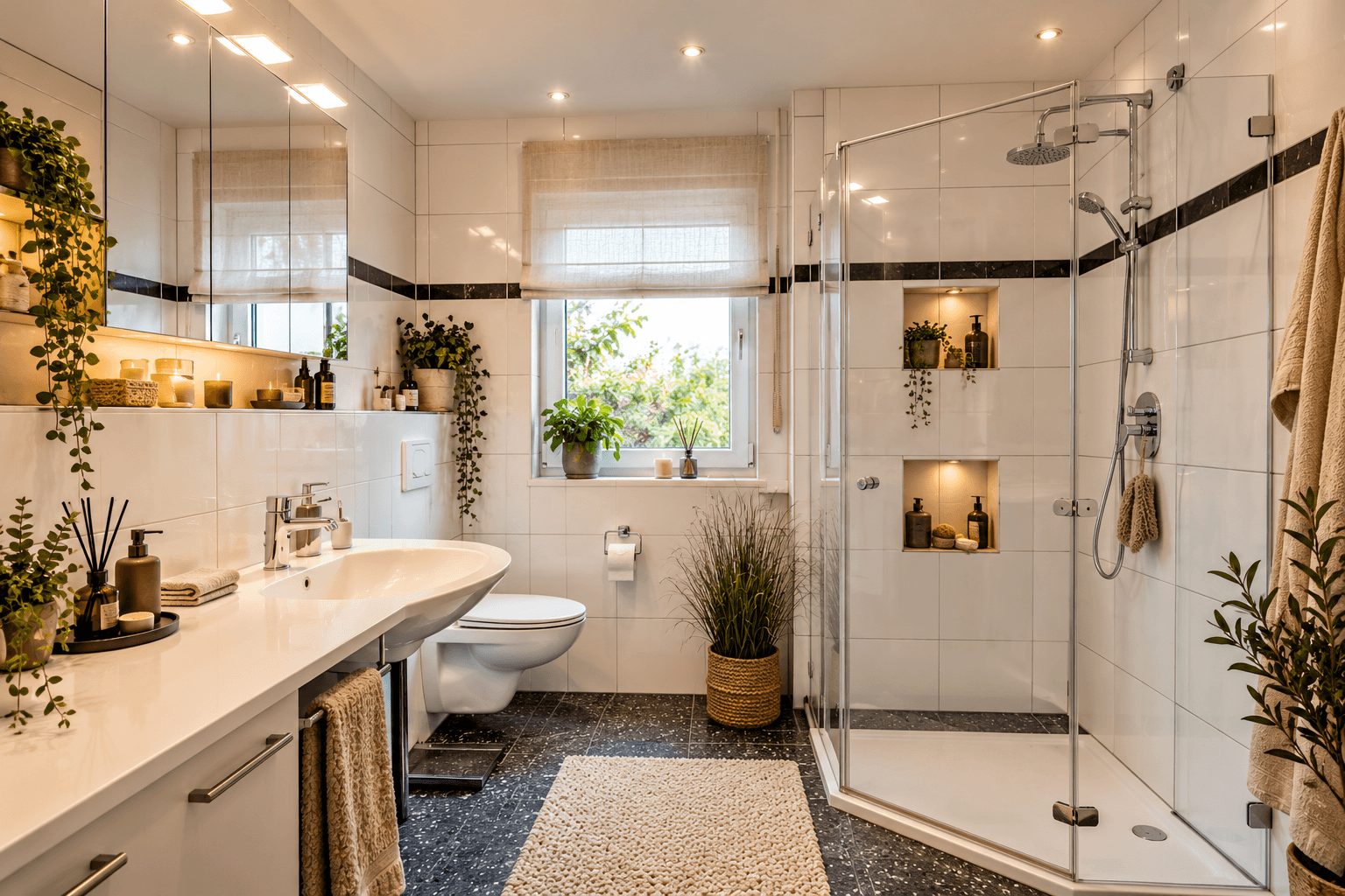 3-Zimmer-ETW mit Terrasse, Gartenanteil und TG-Stellplatz — Badezimmer (Deko KI-Generiert)